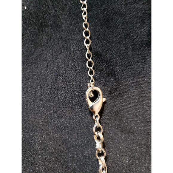 Women's Multicolor Circle Link Necklace Pink Blue Purple Acrylic Lobster Clasp - Picture 6 of 6